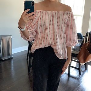 Universal thread white and red top